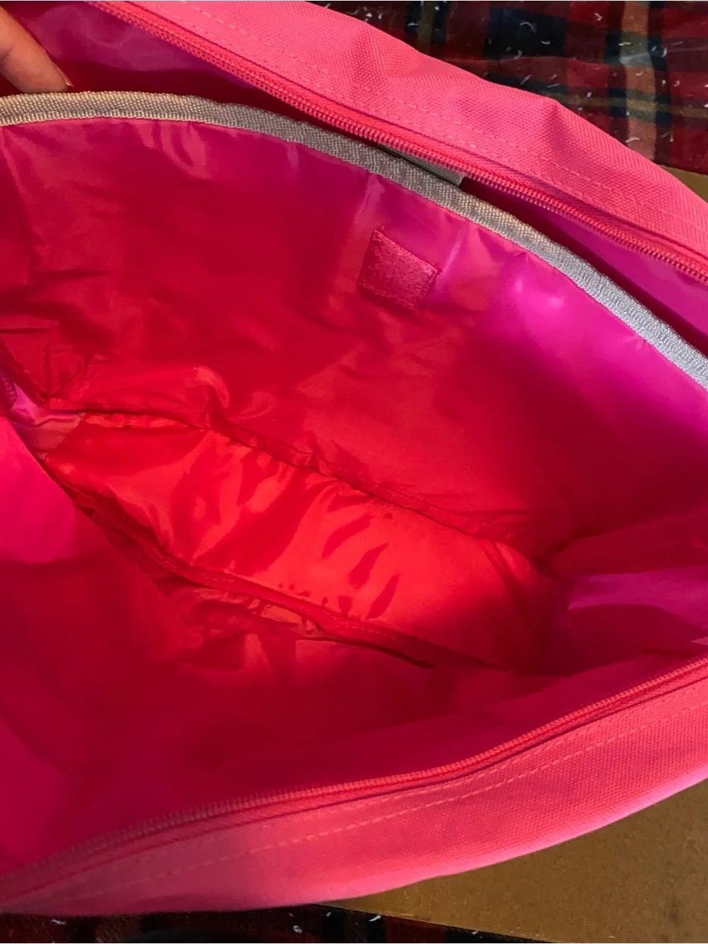 Bright Pink Women's Laptop Messenger Bag with Contrast Trim